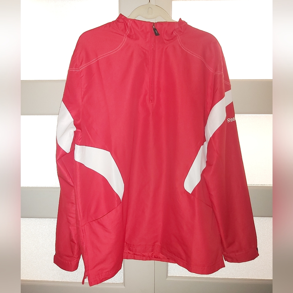 Vintage Reebok Red and White Athletic Pull Over Jacket